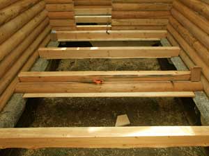 Строительство полов в домах из оцилиндрованного бревна