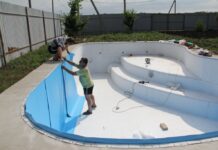Ремонт каркасного бассейна пленкой ПВХ