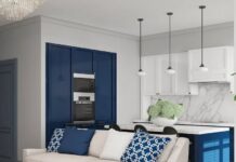 Синие акценты в интерьере