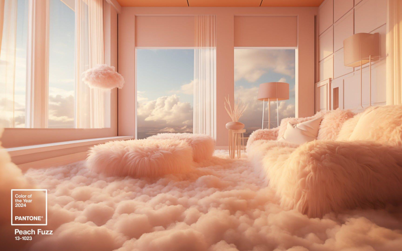 Цвет 2024 года Peach Fuzz в интерьере: основные тренды и фото
