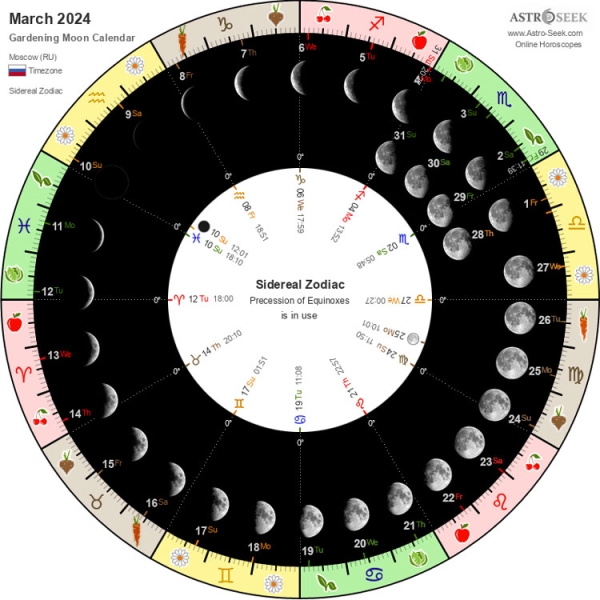 Посевной лунный календарь садовода и огородника на 2024 год